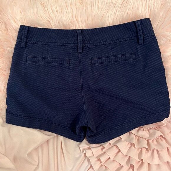Lilly Pulitzer Navy Blue Waffle Texture Cotton Shorts Size 4 - Picture 2 of 7